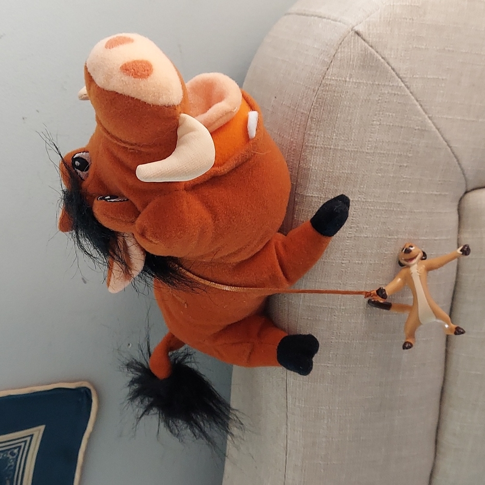 2 pc Vintage Disney Lion King Plush Pumbaa & Timon